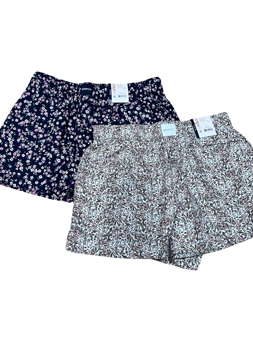 NWT Bundle Joyspun Women Woven Floral Pajama Boxer Shorts 3'' Inseam size XS set
